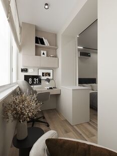 Фото № 3: Дизайн-проект двухкомнатной квартиры 57.83  м² Стиль Модернизм для ЖК Феникс