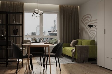 Фото № 4: Дизайн-проект квартиры-студии 23.34  м² Стиль Эклектика для ЖК Утес