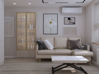 Фото № 1: Дизайн-проект двухкомнатной квартиры 41.17  м² Стиль Контемпорари для ЖК Московский