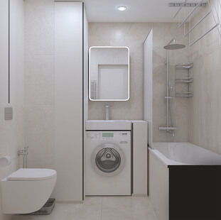 Фото № 6: Дизайн-проект двухкомнатной квартиры 41.17  м² Стиль Контемпорари для ЖК Московский