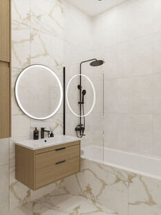 Фото № 2: Дизайн-проект двухкомнатной квартиры 57.23  м² Стиль Модернизм для ЖК Shome