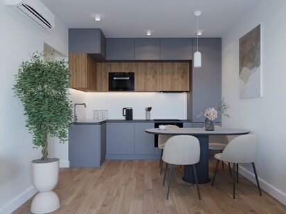 Фото № 1: Дизайн-проект трехкомнатной квартиры 52.35  м² Современный стиль для ЖК Новое Очаково