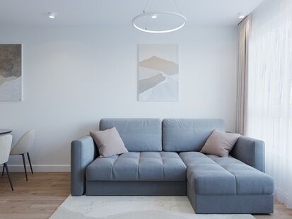 Фото № 6: Дизайн-проект трехкомнатной квартиры 52.35  м² Современный стиль для ЖК Новое Очаково