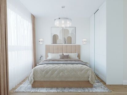 Фото № 4: Дизайн-проект трехкомнатной квартиры 52.35  м² Современный стиль для ЖК Новое Очаково