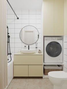 Фото № 5: Дизайн-проект трехкомнатной квартиры 52.35  м² Современный стиль для ЖК Новое Очаково