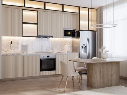 Фото № 6: Дизайн-проект трехкомнатной квартиры 65.4  м² Стиль Модернизм для ЖК Life Варшавская