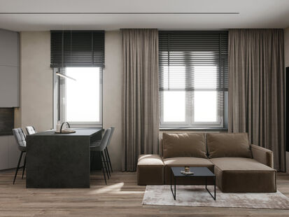 Фото № 6: Дизайн-проект двухкомнатной квартиры 66.8  м² Современный стиль для ЖК Преображенский