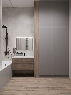 Фото № 3: Дизайн-проект двухкомнатной квартиры 66.8  м² Современный стиль для ЖК Преображенский