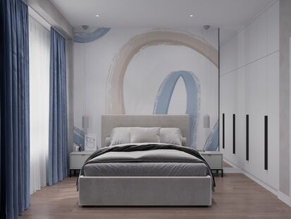 Фото № 4: Дизайн-проект двухкомнатной квартиры 41.7  м² Современный стиль для ЖК Ильинские Луга