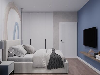 Фото № 3: Дизайн-проект двухкомнатной квартиры 41.7  м² Современный стиль для ЖК Ильинские Луга