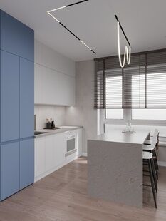 Фото № 2: Дизайн-проект двухкомнатной квартиры 41.7  м² Современный стиль для ЖК Ильинские Луга