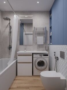 Фото № 6: Дизайн-проект двухкомнатной квартиры 41.7  м² Современный стиль для ЖК Ильинские Луга