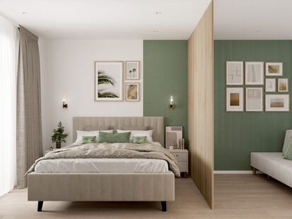 Фото № 2: Дизайн-проект двухкомнатной квартиры 43.0  м² Стиль Контемпорари для ЖК Высота 56