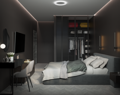 Фото № 1: Дизайн-проект трехкомнатной квартиры 70.37  м² Современный стиль для ЖК Авра