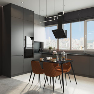 Фото № 5: Дизайн-проект трехкомнатной квартиры 70.37  м² Современный стиль для ЖК Авра