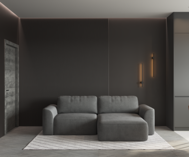 Фото № 4: Дизайн-проект трехкомнатной квартиры 70.37  м² Современный стиль для ЖК Авра