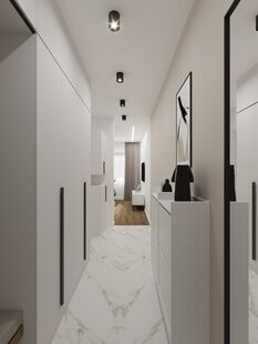 Фото № 6: Дизайн-проект квартиры-студии 30.06  м² Стиль Модернизм для ЖК Friends