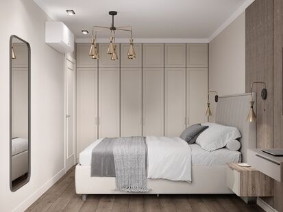 Фото № 6: Дизайн-проект двухкомнатной квартиры 41.95  м² Стиль Модернизм для ЖК Новое Очаково