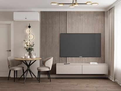 Фото № 4: Дизайн-проект двухкомнатной квартиры 41.95  м² Стиль Модернизм для ЖК Новое Очаково