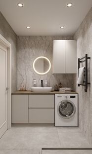 Фото № 5: Дизайн-проект двухкомнатной квартиры 41.95  м² Стиль Модернизм для ЖК Новое Очаково