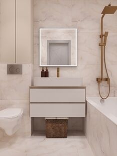 Фото № 4: Дизайн-проект трехкомнатной квартиры 71.46  м² Стиль Модернизм для ЖК Ривер Парк