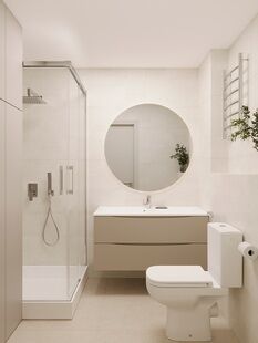 Фото № 3: Дизайн-проект двухкомнатной квартиры 45.6  м² Стиль Модернизм для ЖК Столичные поляны