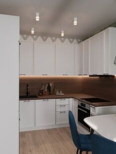 Фото № 3: Дизайн-проект трехкомнатной квартиры 53.25  м² Стиль Контемпорари для ЖК Уютный