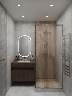 Фото № 6: Дизайн-проект трехкомнатной квартиры 53.25  м² Стиль Контемпорари для ЖК Уютный