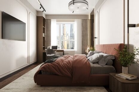 Фото № 2: Дизайн-проект трехкомнатной квартиры 74.99  м² Стиль Модернизм для ЖК Московский