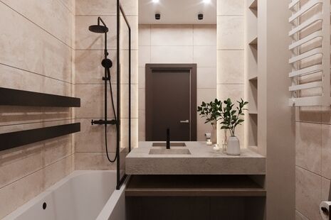 Фото № 6: Дизайн-проект трехкомнатной квартиры 74.99  м² Стиль Модернизм для ЖК Московский