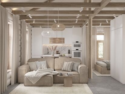 Фото № 1: Дизайн-проект дома/коттеджа 35.5  м² Эко-стиль для частного дома в пос. дск мичуринец