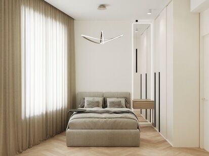 Фото № 4: Дизайн-проект двухкомнатной квартиры 32.5  м² Стиль Модернизм для ЖК Level Нагатинская