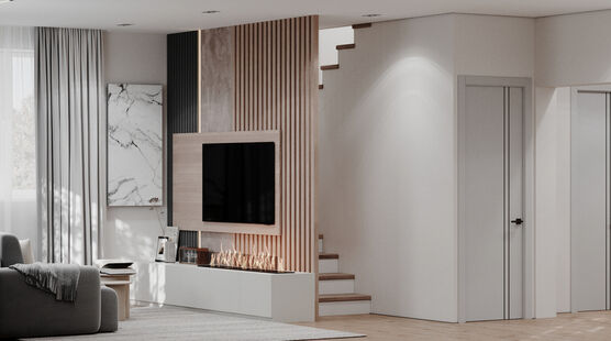 Фото № 4: Дизайн-проект дома/коттеджа 76.44  м² Стиль Модернизм для этажа частного дома в пос. кирпичного завода