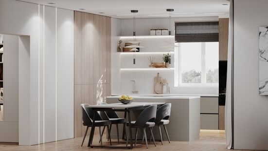 Фото № 5: Дизайн-проект дома/коттеджа 76.44  м² Стиль Модернизм для этажа частного дома в пос. кирпичного завода