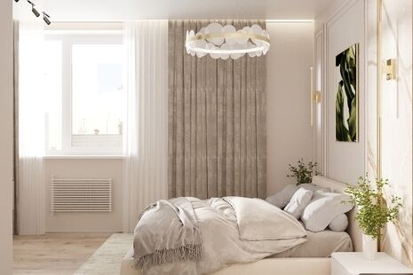 Фото № 5: Дизайн-проект двухкомнатной квартиры 63.11  м² Стиль Модернизм для ЖК Бородино