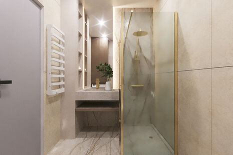 Фото № 3: Дизайн-проект двухкомнатной квартиры 63.11  м² Стиль Модернизм для ЖК Бородино