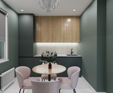 Фото № 2: Дизайн-проект двухкомнатной квартиры 57.96  м² Стиль Модернизм для ЖК Беринг