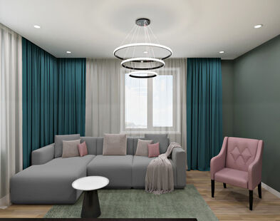 Фото № 3: Дизайн-проект двухкомнатной квартиры 57.96  м² Стиль Модернизм для ЖК Беринг