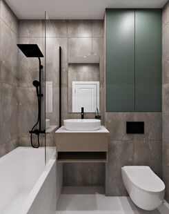 Фото № 4: Дизайн-проект двухкомнатной квартиры 57.96  м² Стиль Модернизм для ЖК Беринг