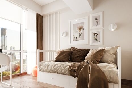 Фото № 6: Дизайн-проект четырехкомнатной квартиры 72.11  м² Стиль Модернизм для ЖК в г. Мехико