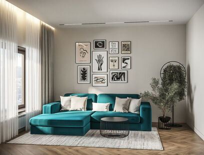 Фото № 2: Дизайн-проект трехкомнатной квартиры 95.9  м² Стиль Модернизм для ЖК в г. Брянск