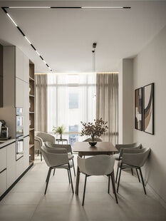 Фото № 4: Дизайн-проект трехкомнатной квартиры 95.9  м² Стиль Модернизм для ЖК в г. Брянск