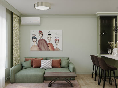 Фото № 5: Дизайн-проект четырехкомнатной квартиры 86.35  м² Стиль Контемпорари для ЖК Одинцово-1