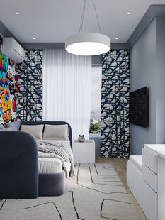 Фото № 2: Дизайн-проект четырехкомнатной квартиры 86.35  м² Стиль Контемпорари для ЖК Одинцово-1