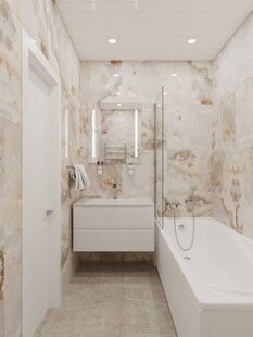 Фото № 6: Дизайн-проект двухкомнатной квартиры 70.09  м² Стиль Контемпорари для ЖК в г. Реутов