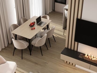 Фото № 3: Дизайн-проект двухкомнатной квартиры 70.11  м² Стиль Модернизм для ЖК Дом на Блюхера