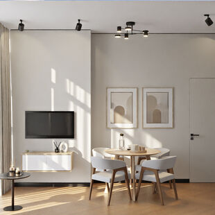 Фото № 1: Дизайн-проект однокомнатной квартиры 38.04  м² Современный стиль для ЖК Рассказово