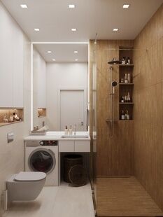 Фото № 5: Дизайн-проект трехкомнатной квартиры 50.4  м² Современный стиль для ЖК Aist Residence