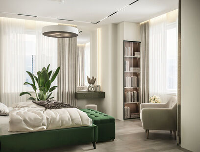 Фото № 6: Дизайн-проект четырехкомнатной квартиры 86.4  м² Стиль Модернизм для ЖК Городские Истории