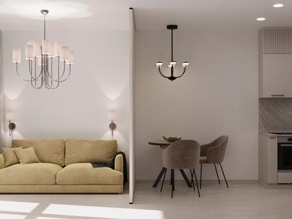 Фото № 2: Дизайн-проект двухкомнатной квартиры 52.01  м² Современный стиль для ЖК в г. Санкт-Петербург